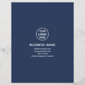 Modern Logo Foto Professionele Navy Blauwe Zakelij Flyer (Achterkant)