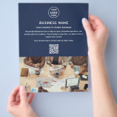 Modern Logo Foto Professionele Navy Blauwe Zakelij Flyer (Hand)