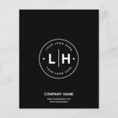Modern Logo Foto Professionele Zwarte Zakelijke Flyer (Achterkant)