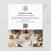Modern Logo Foto QR Professioneel Wit Zakelijk Flyer (Voorkant)