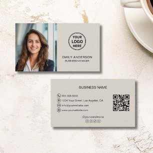 Modern Logo Foto QR Sociale Media Professioneel Visitekaartje