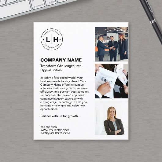 Modern Logo Foto Wit Professionele Zakelijke Flyer