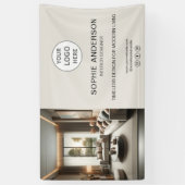 Modern Logo Foto Zakelijk Bedrijf Spandoek (Verticaal)