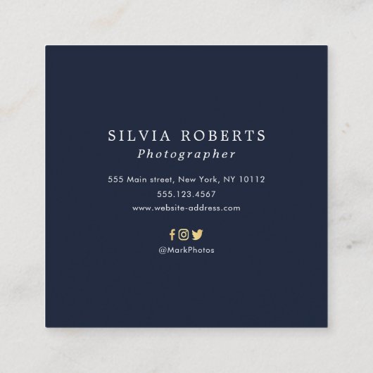 modern logo fotograaf visitekaartje (Achterkant)