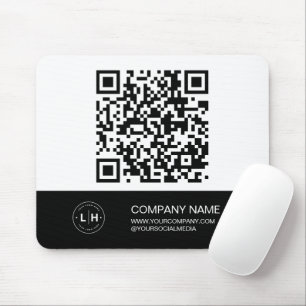 Modern logo gepersonaliseerd zwart en wit muismat