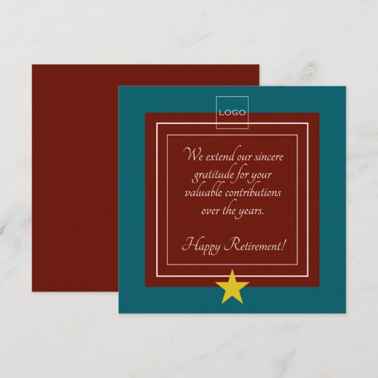 Modern Logo, Gold Star Bourgondië en Blauwgroen pe (Voorkant / Achterkant)