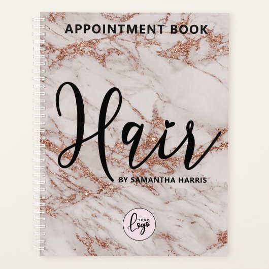 Modern Logo Haarstylist Appointment Book Planner (Voorkant)
