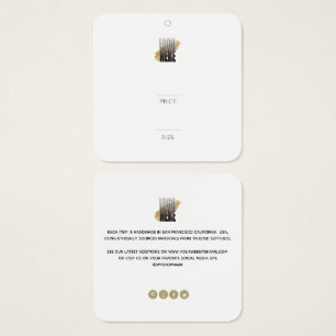 Modern Logo Hanging Square Clothing Price Label Vierkante Visitekaartjes
