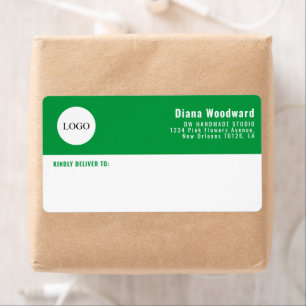 Modern Logo Heldergroen en wit bedrijf Etiket