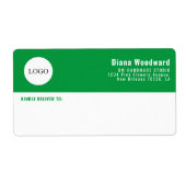 Modern Logo Heldergroen en wit bedrijf Etiket (Voorkant)