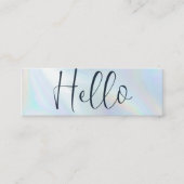 Modern logo holografisch script personeel mini visitekaartje (Voorkant)