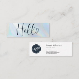 Modern logo holografisch script personeel mini visitekaartje