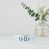 Modern logo holografisch script personeel mini visitekaartje (Staand voorkant)