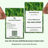 Modern Logo List QR Call to Action Lawn Care Visitekaartje