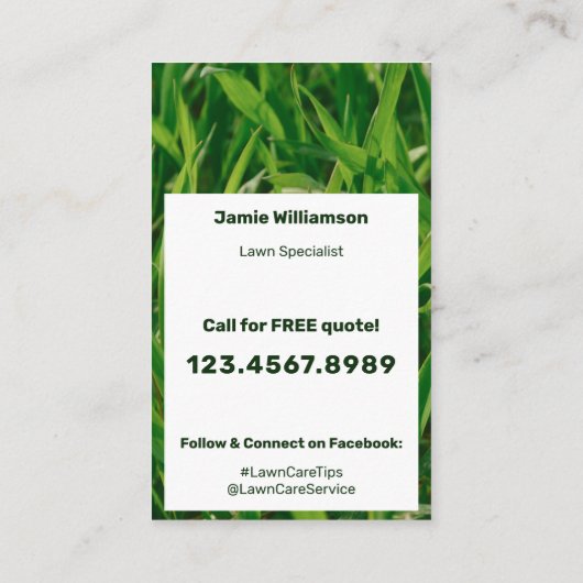 Modern Logo List QR Call to Action Lawn Care Visitekaartje (Achterkant)