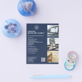 Modern Logo Marketing Creative Business Navy Blauw Flyer (Enkel)