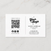 Modern Logo Met QR-Code Voor Haarvlechter Visitekaartje (Achterkant)