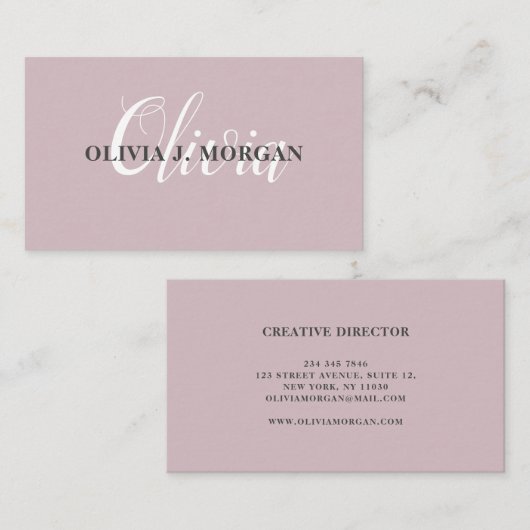 Modern logo met script minimaal professioneel naam visitekaartje (Voorkant / Achterkant)