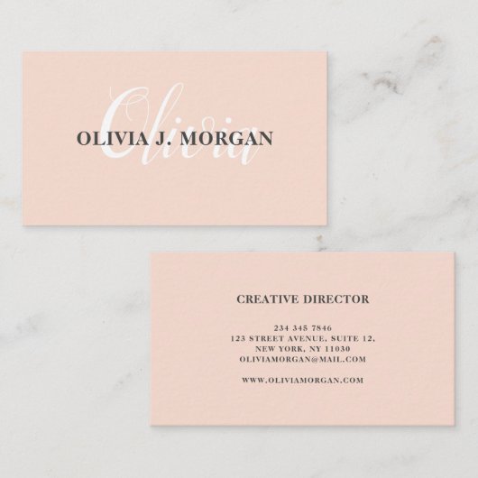 Modern logo met script minimaal professionele naam visitekaartje (Voorkant / Achterkant)
