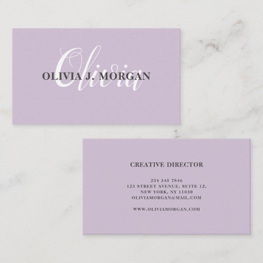 Modern logo met script minimaal professionele naam visitekaartje (Voorkant / Achterkant)