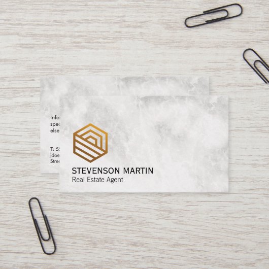 Modern logo onroerend goed visitekaartje (Voorkant / Achterkant in situ)