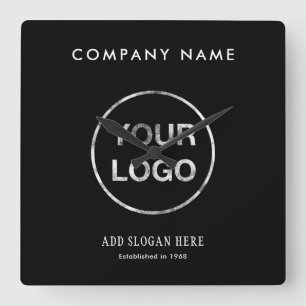 Modern logo ontwerpbedrijf vierkante klok