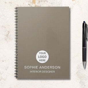 Modern Logo Op Maat Taupe Zakelijk Bedrijfsleven Notitieboek