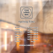 Modern logo | Openingstijden bord met eigen bedrij Raamsticker (Vel 2)