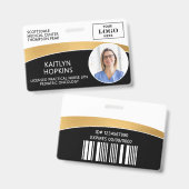 Modern Logo Pasfoto ID Streepjescode Medewerker Na Badge (Voor- en achterkant)