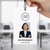 Modern Logo & Photo | Custom Employee Name Badge