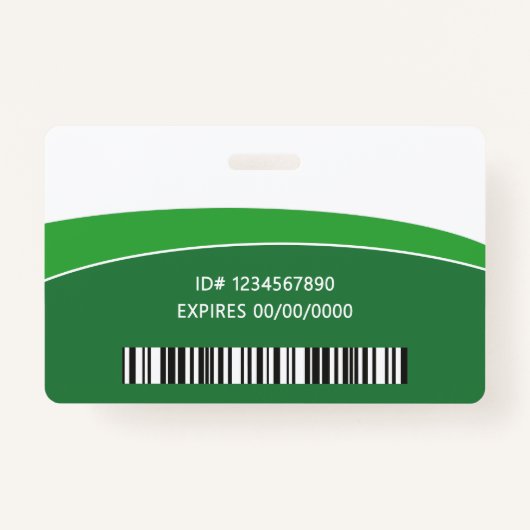 Modern Logo Photo ID Barcode Employee Name Badge (Achterkant)