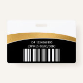 Modern Logo Photo ID Barcode Employee Name Badge (Achterkant)