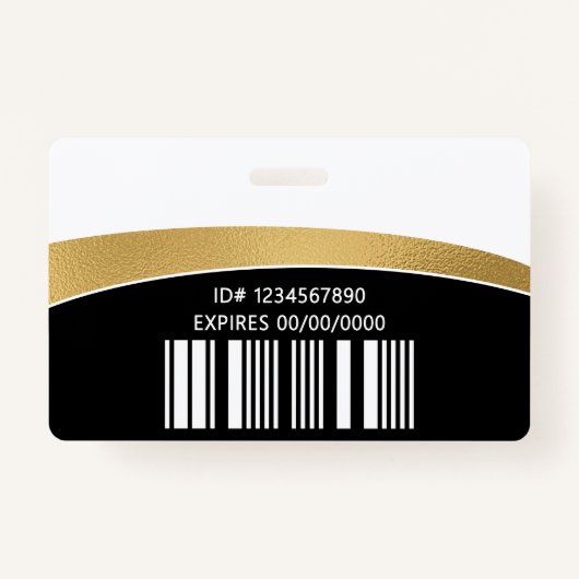 Modern Logo Photo ID Barcode Employee Name Badge (Achterkant)