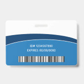 Modern Logo Photo ID Barcode Employee Name Badge (Back)