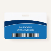 Modern Logo Photo ID Barcode Employee Name Badge (Achterkant)