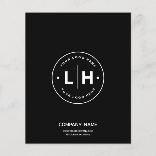 Modern Logo Photo Professional Black Business Flyer (Achterkant)