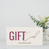 Modern logo professioneel beige rood cadeaukaart (Staand voorkant)