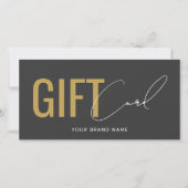Modern logo professioneel grijs goud cadeaukaart (Voorkant)