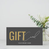Modern logo professioneel grijs goud cadeaukaart (Staand voorkant)