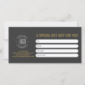 Modern logo professioneel grijs goud cadeaukaart (Achterkant)