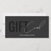 Modern logo professioneel grijs zwarte cadeaukaart (Voorkant)