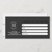 Modern logo professioneel grijs zwarte cadeaukaart (Achterkant)