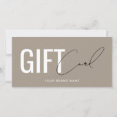 Modern logo professioneel lichtbruin cadeaukaart (Voorkant)