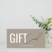 Modern logo professioneel lichtbruin cadeaukaart (Staand voorkant)