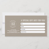 Modern logo professioneel lichtbruin cadeaukaart (Achterkant)