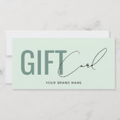 Modern logo professioneel lichtgroen cadeaukaart (Voorkant)