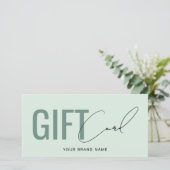 Modern logo professioneel lichtgroen cadeaukaart (Staand voorkant)