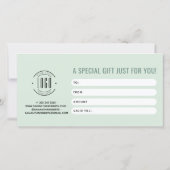 Modern logo professioneel lichtgroen cadeaukaart (Achterkant)