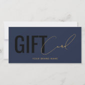 Modern logo professioneel navyblauw cadeaukaart (Voorkant)