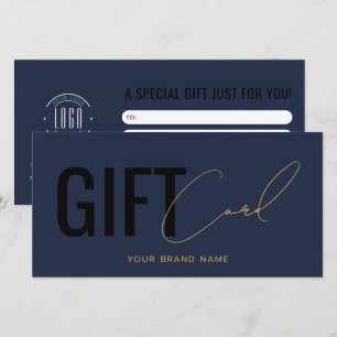 Modern logo professioneel navyblauw cadeaukaart